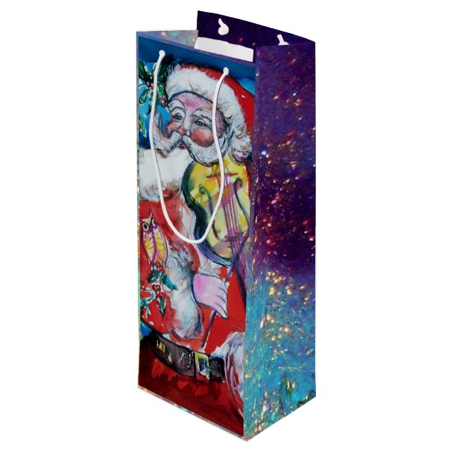 SANTA CLAUS WITH VIOLIN WINE GIFT BAG (Back Angled)
