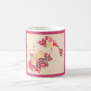 Santa Claus wordcloud Ho Ho Ho Coffee Mug