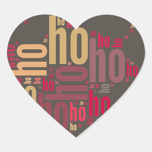 Santa Claus wordcloud Ho Ho Ho Heart Sticker (Front)