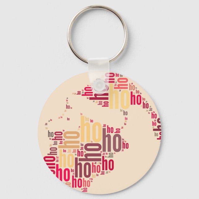 Santa Claus wordcloud Ho Ho Ho Key Ring (Front)