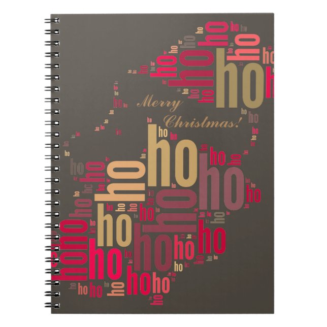 Santa Claus wordcloud Ho Ho Ho Notebook (Front)