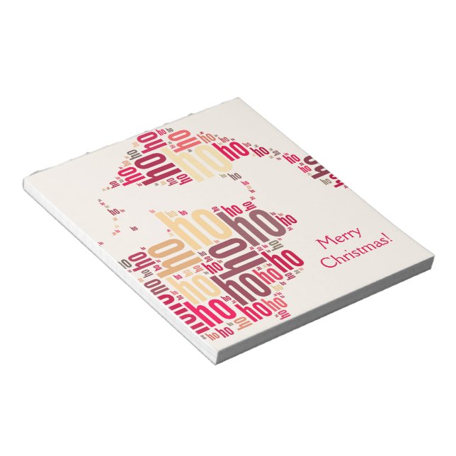 Santa Claus wordcloud Ho Ho Ho Notepad (Angled)