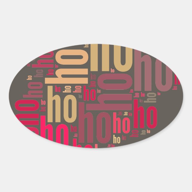 Santa Claus wordcloud Ho Ho Ho Oval Sticker (Front)