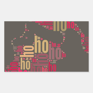 Santa Claus wordcloud Ho Ho Ho Rectangular Sticker