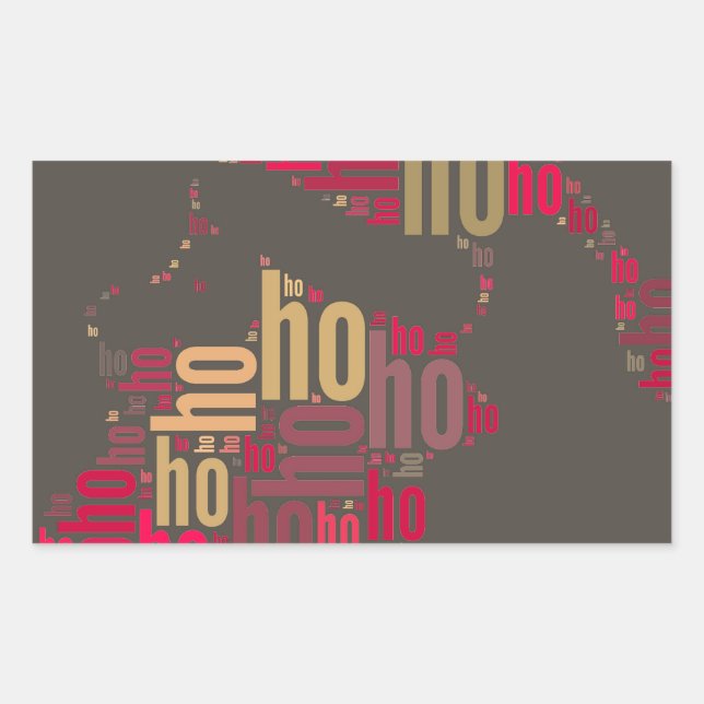 Santa Claus wordcloud Ho Ho Ho Rectangular Sticker (Front)