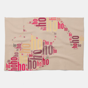 Santa Claus wordcloud Ho Ho Ho Tea Towel