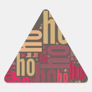 Santa Claus wordcloud Ho Ho Ho Triangle Sticker