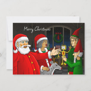 Santa Claus Workshop Christmas Card