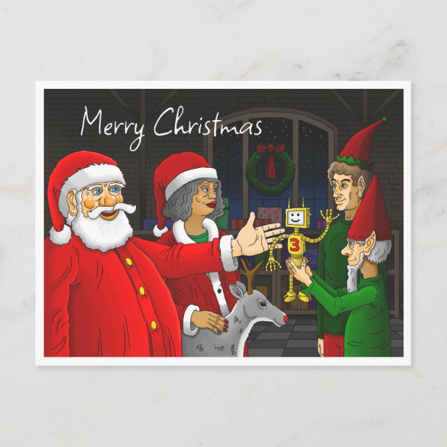 Santa Claus Workshop Christmas Postcard (Front)