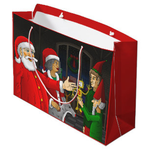 Santa Claus Workshop Large Gift Bag