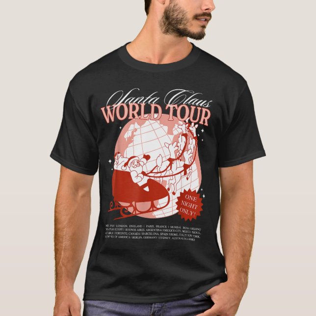 Santa Claus World Tour Christmas Xmas Holiday Paja T-Shirt (Front)