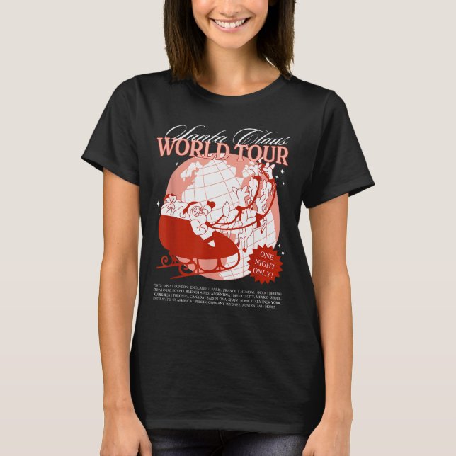 Santa Claus World Tour Christmas Xmas Holiday Paja T-Shirt (Front)