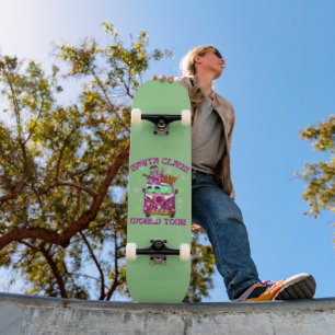 SANTA CLAUS WORLD TOUR funny 70's style            Skateboard