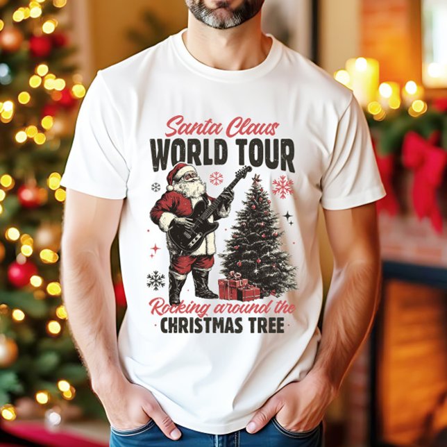 Santa Claus World Tour Retro Christmas Men's T-Shirt (Creator Uploaded)