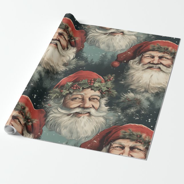 Santa claus wrapping paper (Unrolled)