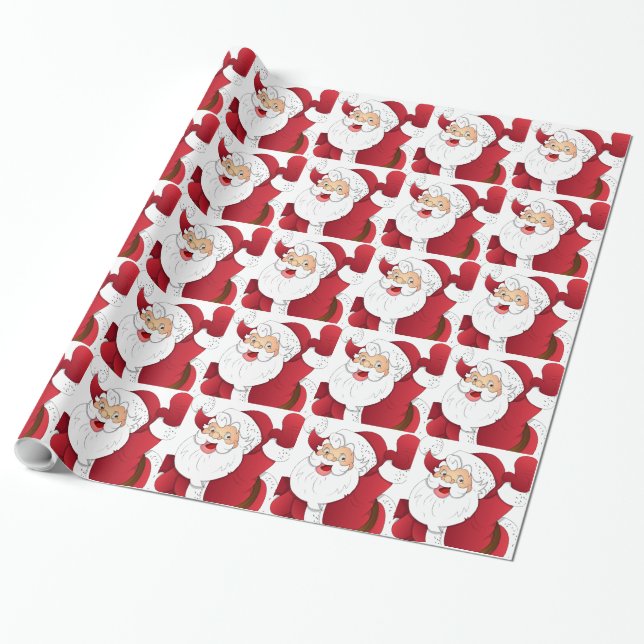 Santa Claus wrapping paper. Paper (Unrolled)