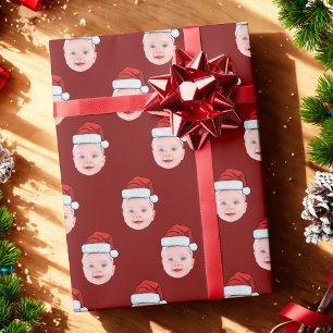 Santa Claus Wrapping Ppaper, Gift Wrap With Face