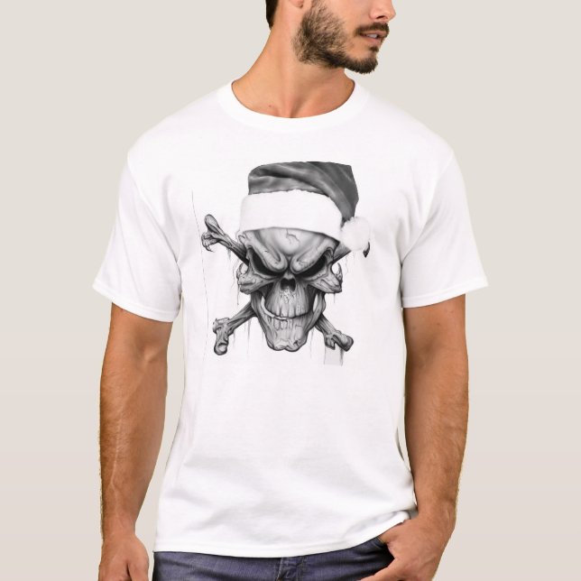 Santa Claus Xmas Death Skull T-Shirt (Front)