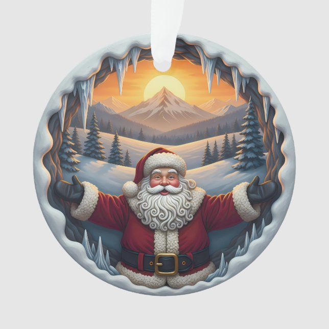 Santa Claus Xmas Ornament 2025 – Winter Scene 1 (Front)
