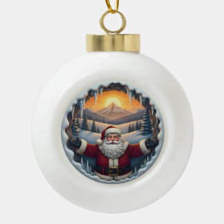 Santa Claus Xmas Ornament 2025 – Winter Scene 1