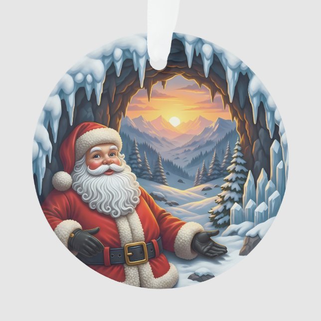 Santa Claus Xmas Ornament 2025 – Winter Scene 2 (Front)