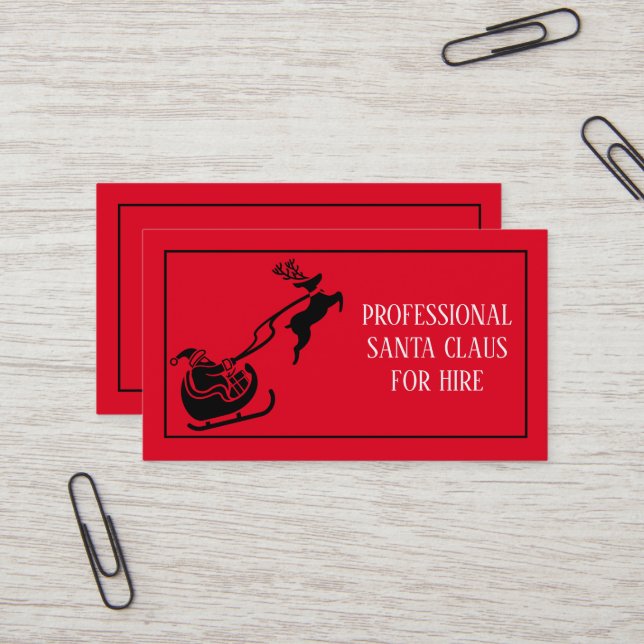 Santa Claus Xmas Red Hire Sleigh Professional  Business Card (Front/Back In Situ)