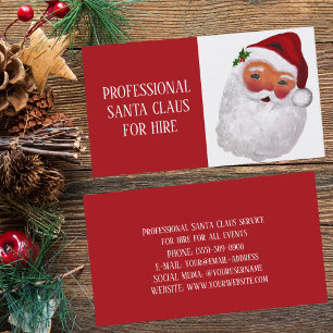 Santa Claus Xmas Red Hire Sleigh Professional Business Card