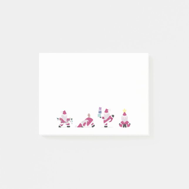 Santa Claus Yoga Holiday Jingle Christmas Meditate Post-it Notes (Front)