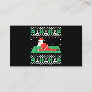 Santa Claus Yoga Ugly Christmas Costume Yoga Lover Business Card