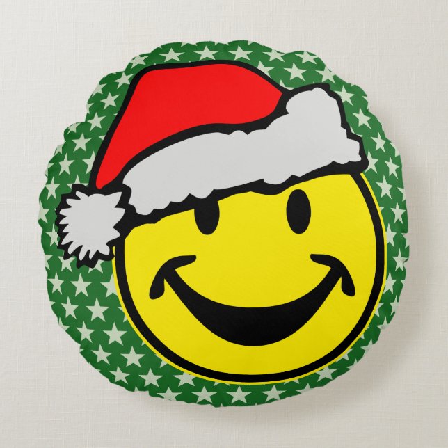 Santa Claus your backgr. & ideas Round Cushion (Front)