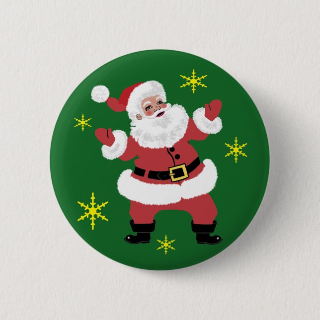 Santa Clause 6 Cm Round Badge (Front)