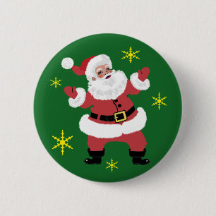 Santa Clause 6 Cm Round Badge