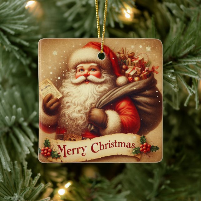 Santa Clause Ceramic Ornament (Tree)