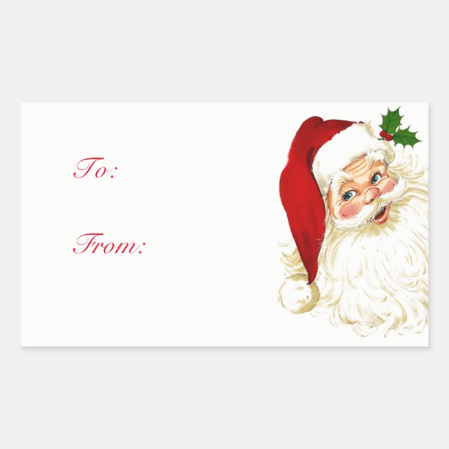 Santa Clause Christmas Gift Tag Stickers (Front)