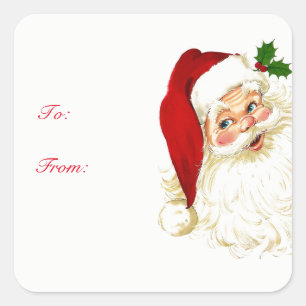 Santa Clause Christmas Gift Tag Stickers
