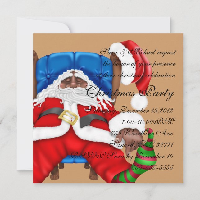 Santa Clause christmas invitation (Front)