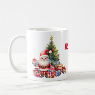 Santa Clause Christmas Tree Coffee Mug