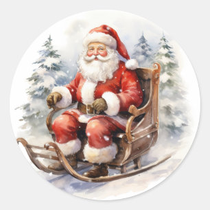 Santa Clause Classic Round Sticker