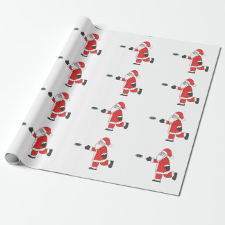 Santa Clause disc golf putting wrapping paper