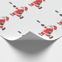 Santa Clause disc golf putting wrapping paper