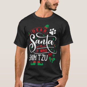 Santa Clause elf Xmas Christmas Dog breed my Shih T-Shirt