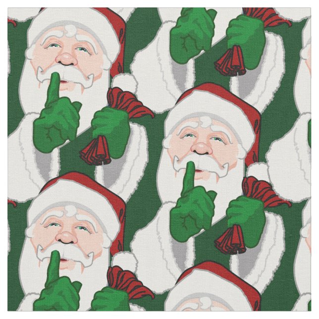 Santa Clause Fabric Santa Christmas Fabrics Custom (Close Up)