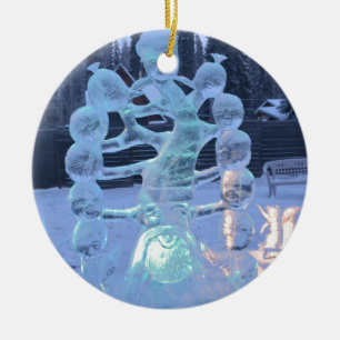 Santa Clause Faces Funny Christmas Holiday Ceramic Tree Decoration
