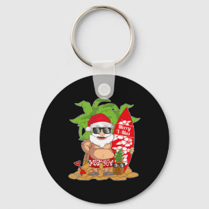 Santa Clause I Summer Vacation I Christmas In July Key Ring