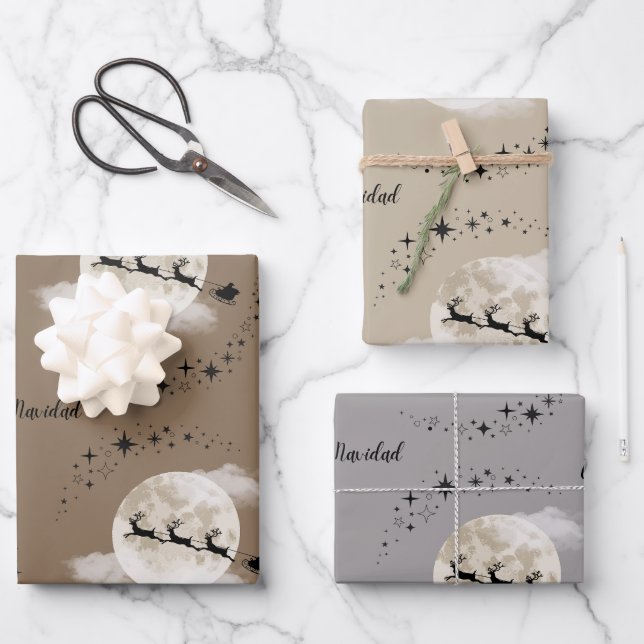 Santa Clause in Christmas Day Wrapping Paper Sheet (Front)