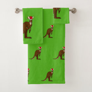 Santa Clause Kangaroo Bathroom Towel Set