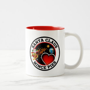 Santa Clause Loves Mince Pies Two-Tone Coffee Mug