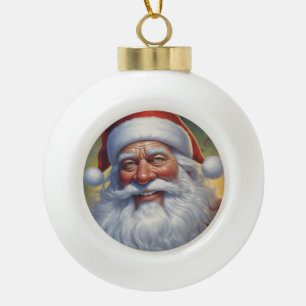 Santa Clause Merry Christmas Happy New Year Ceramic Ball Christmas Ornament