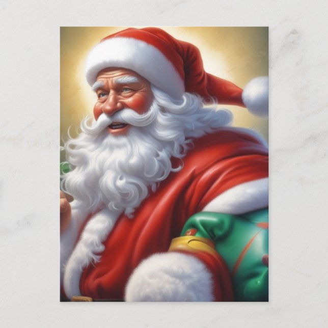 Santa Clause Merry Christmas Happy New Year Holiday Postcard (Front)