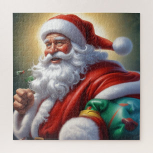 Santa Clause Merry Christmas Happy New Year Jigsaw Puzzle